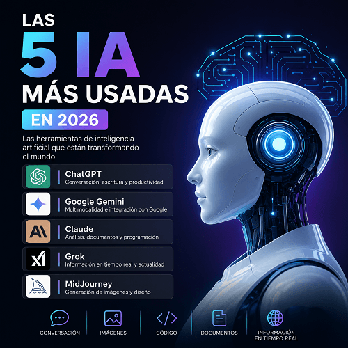 las 5 IA más usadas
